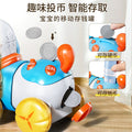 Kids' pull-along dog toy: educational, early learning, money bank, musical, light-up, crawling, interactive toy with touch-sensitive feeding feature