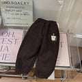 Girls' fall/winter fleece-lined thickened casual pants, baby girls' warm outerwear sweatpants, fashionable casual cotton pants, trendy children's clothing