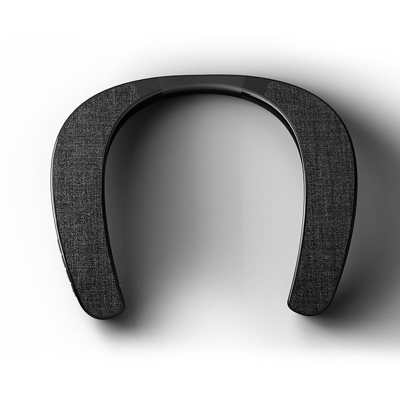 New neckband wireless bluetooth speaker - fabric bass subwoofer, stereo open-ear audio, gaming sound system