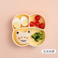 Baby plate - all-in-one silicone divided plate with suction cup for infants - self-feeding utensils for toddlers learning to eat