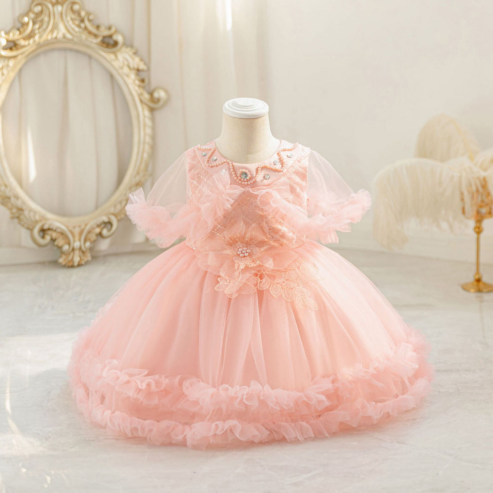 Kids dress princess dress western style girl mesh puffy piano performance dress baby dress kid dress