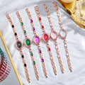 New arrival shangmei brand high-looking casualfashionelegantaccessible luxury diamond-encrusted retro oval watch women's watch