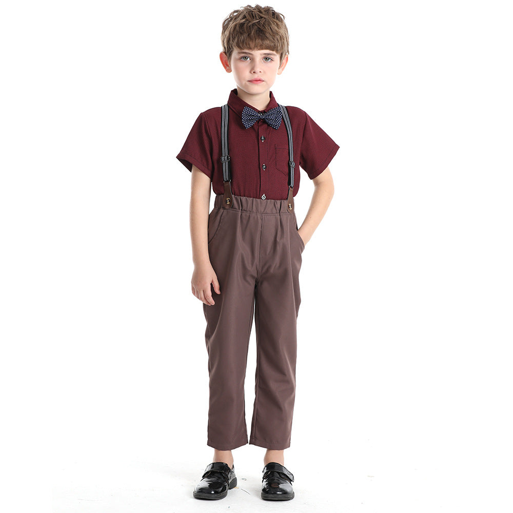 New boys' autumn outfit set: stylish baby foreign trade boys' suit, boys' dress shirt, holiday formal wear - custom options available