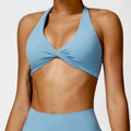 Cloud-feel breathable halter back yoga bra top - compression outdoor sports running fitness apparel 8503