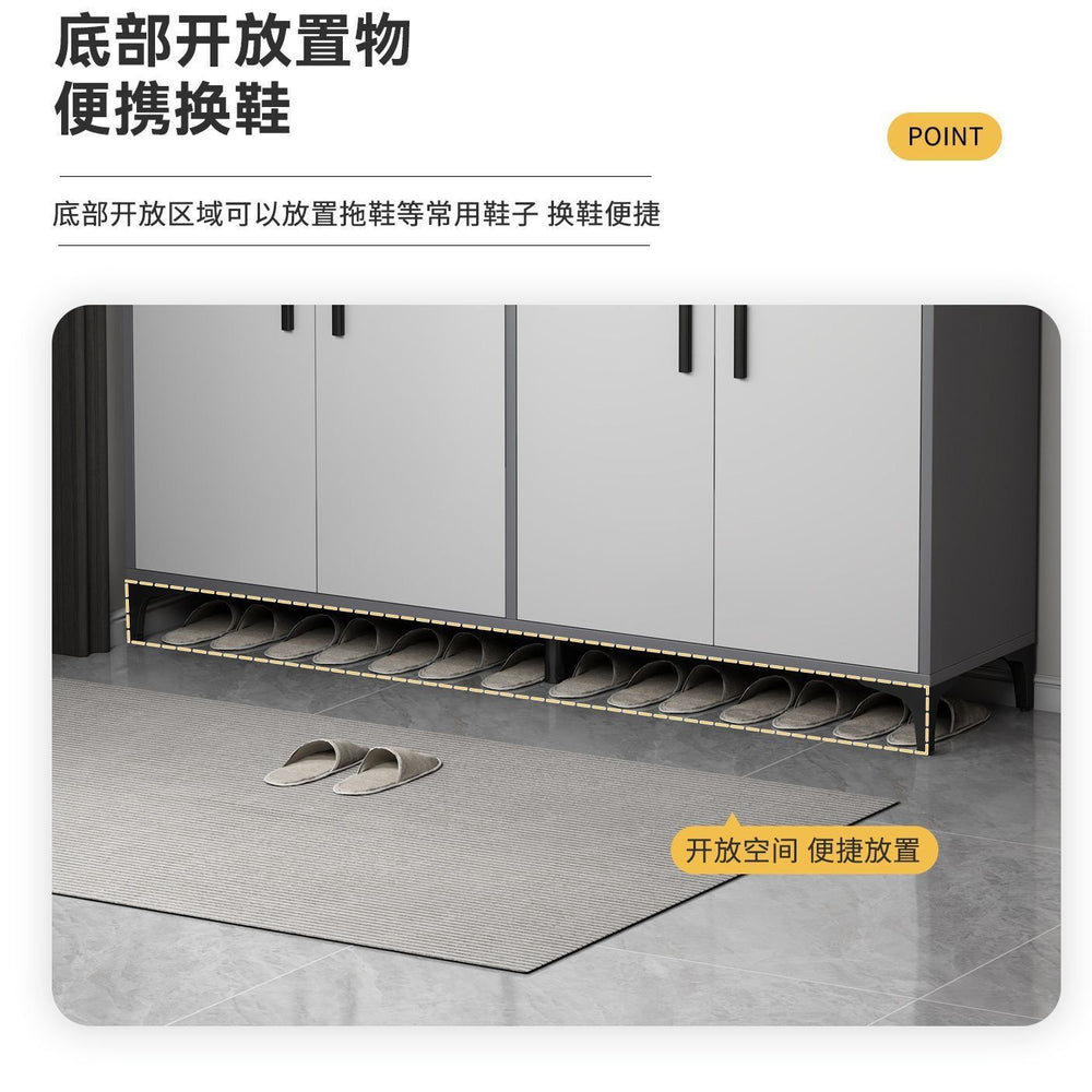 Entryway shoe cabinet storage organizer, large capacity shoe rack, indoor home shoe cabinet, hallway aisle shoe changing bench