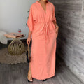 cross-border e-commerce women's fashion: european and american summer new arrivals - elegant, chic, solid color high-waisted tie-waist dress