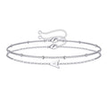 Amazon cross-border new product 26 letter grass line gold initial bracelet fashioneasiest for match layered rice bead chain bracelet for women