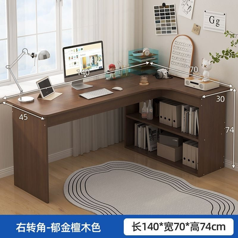Computer desk desktop for home bedroom bookshelf all-in-one student study writing desk corner multifunctional office desk