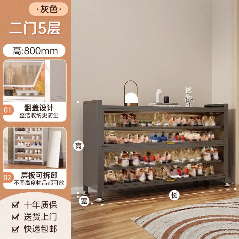 Household steel shoe cabinet, entrance door, large-capacity storage shoe cabinet, floor-standing multi-layer dust-proof shoe rack, rental house