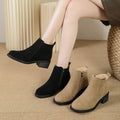 autumn cross-border slimming lookretroplus size short boots for women new arrivalexportbritish style side zipper mid-heeled boots