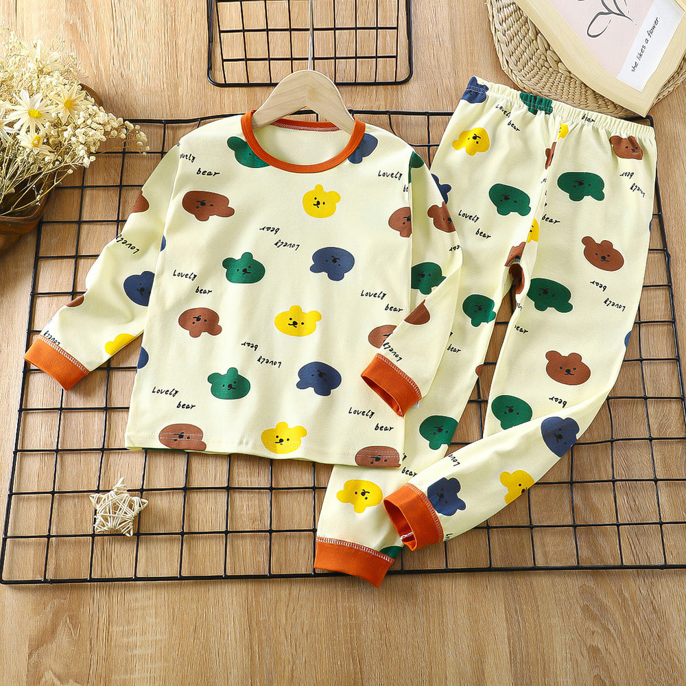 Wholesale new autumn children's home wear: kids' cotton underwear sets, baby thermal underwear, and infant pajamas