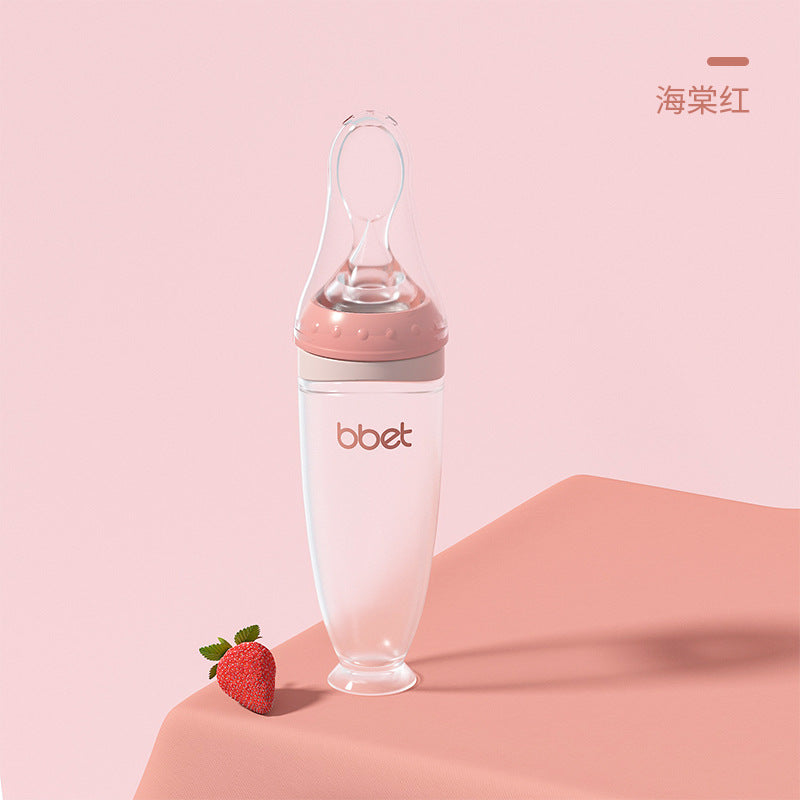 Silicone complementary food spoon squeeze feeding spoon rice paste bottle rice noodles feeding water handy gadget baby complementary food tools manufacturer wholesale