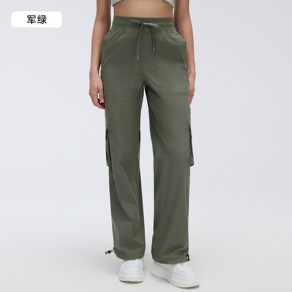New outdoor running trousers - lightweight, quick-drying, multi-pocket, wide-leg cargo casual pants d25001