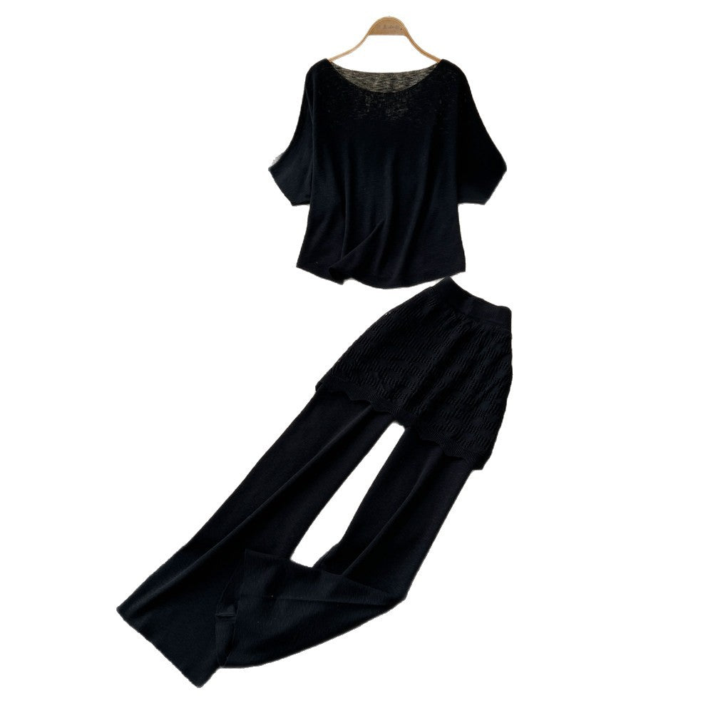 Korean style commute chic slim-fit tank top & wide-leg pants two-piece set - women's summer minimalist high-end elegant outfit