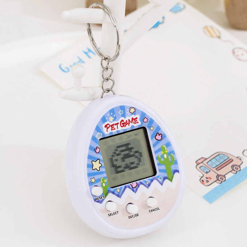 Mini virtual pet raising game console nostalgic feeding elf handheld electronic toy keychain pendant cross-border