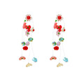 Super fairy dopamine colorful flower tassel stud earrings for women unique exaggerated elegant earrings 2026 new ear jewelry