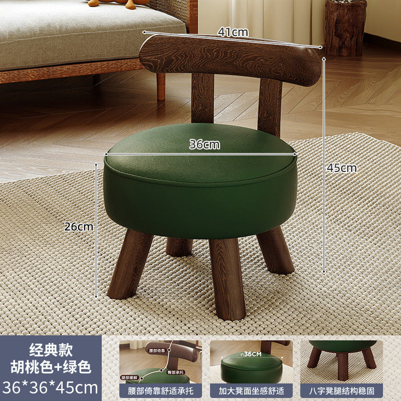 Children's solid wood rotating small chair Door shoe changing stool Coffee table bench Sofa stool Living room small stool Household low stool