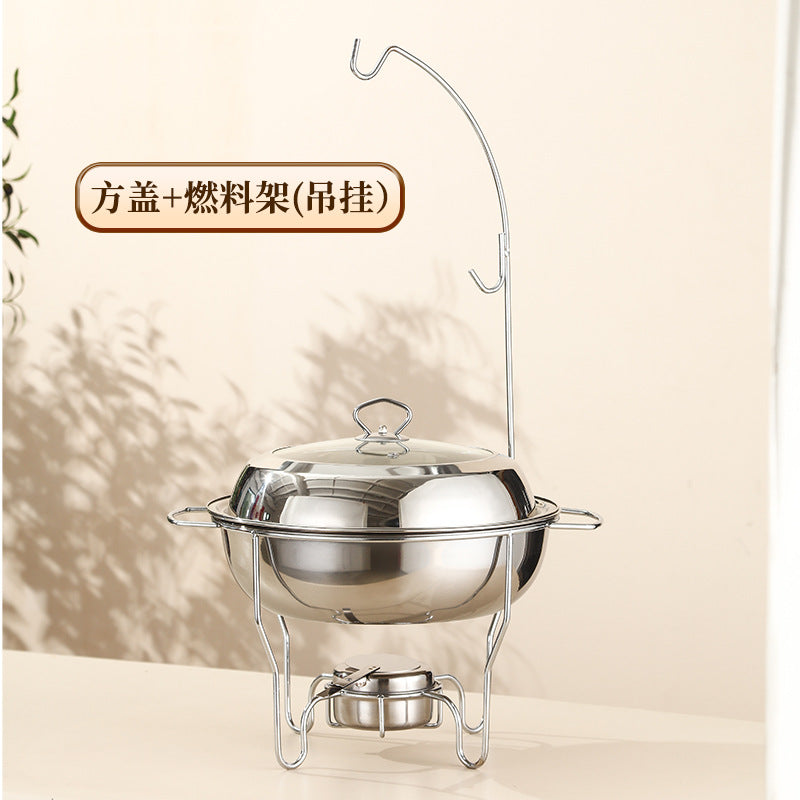 Thickened buffet stove cross-border hot-selling stainless steel round insulation stove restaurant commercial heated buffet stove