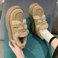 Thick sole cotton shoes for women winter outwear2025new arrivalfashion lazy one-leg snow cotton shoes retrofleece-lined birkenstock shoes