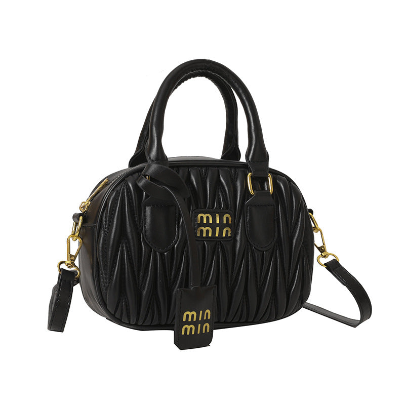 2025 summer new arrival: niche fashion pleated textured handbag - women's minimalist versatile shoulder bag