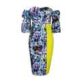 D148t european and american style autumn fashion printed off-the-shoulder bandeau sexy plus size cross-border dress