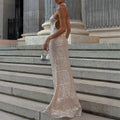 aliexpress 2026 fashionexportnew arrivalhalter neck plaid mesh evening dress silmsexy banquet dress