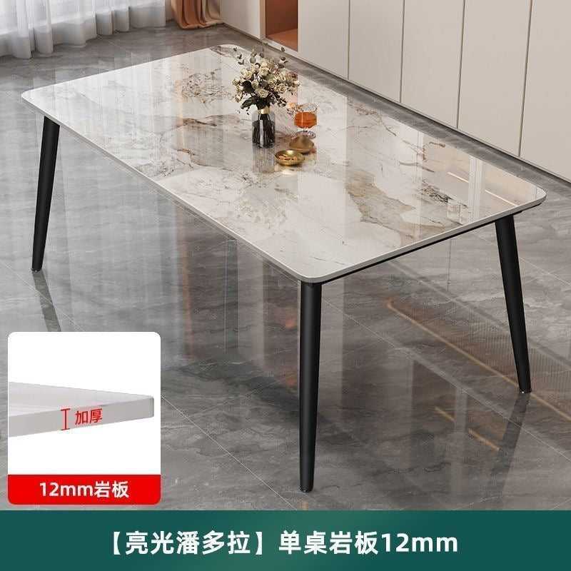 Rock slab dining table and chair combination for home commercial rental small apartment matte bright thickened modern casualaccessible luxury