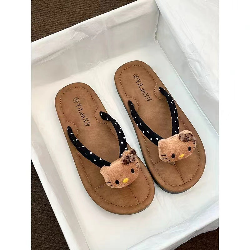 Classy touching flip-flops for women cartoon summeroutwear soft bottomfashion2025new arrivaleasiest for matchpopular sandals wholesale