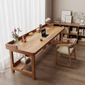 Here are a few options, depending on the specific nuance you want to convey:  **option 1 (focus on functionality):**  "wall-mounted study desk, home student writing desk, minimalist modern office study solid wood double desk"  **option 2 (more descriptive