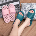 Women's summer indoor slippers, men's bathroom slippers, couple's hollow-out drainage soft sole non-slip slippers, breathable and comfortable