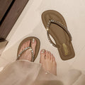 Influencer-approved flip-flops: new summer collection - trendy, versatile, soft-soled, flat, high-end rhinestone slides for women