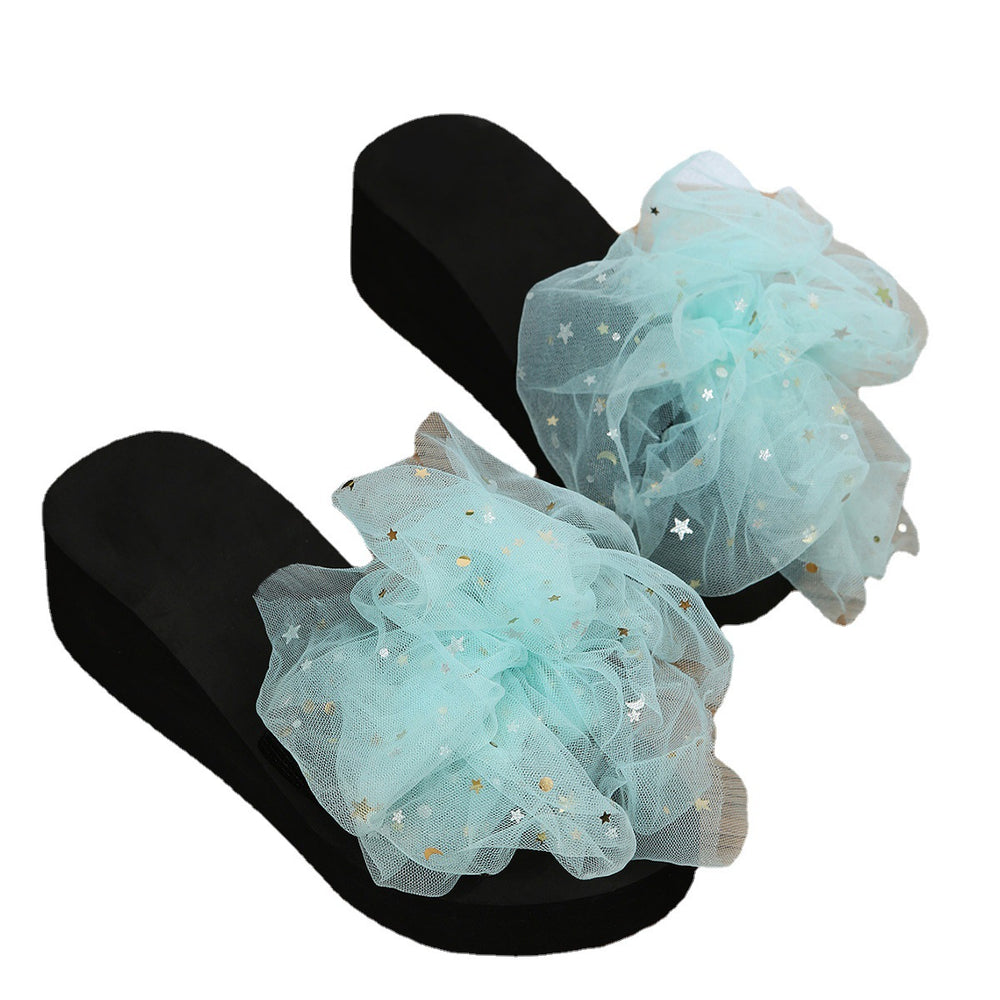 plus sizenew arrival sandals and slippers for women summer one-piece slippers with large flowers casualoutwear beach shoes for women flats slippers