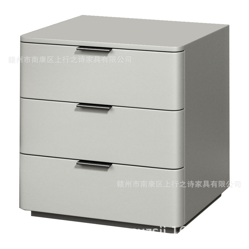 Bedside cabinet popular douyin new arrival leather art simple modern solid wood room master bedroom wholesale rock slab countertop
