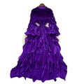 Miya european and american dress women's  autumn high-end slimming waist ruffle lantern sleeve pleated maxi dress