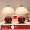 Wedding table lamp, wedding room bedside lamp, burgundy ever-bright lamp, wedding high-end wedding gift, dowry table lamp