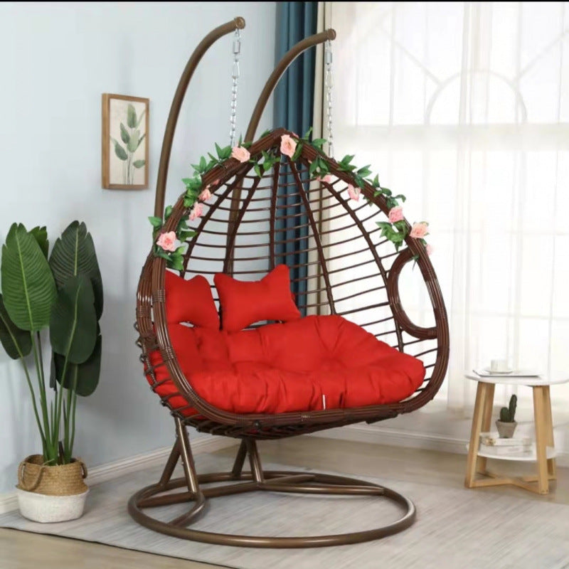 Romantic hanging basket rattan chair for home indoor hanging chair swing adult hammock balcony single double living room rocking lounge chair