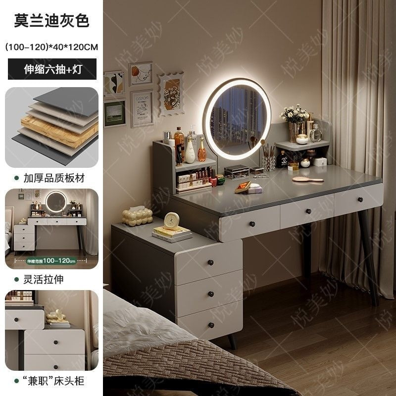 Bedroom dressing table for home chest of drawers all-in-one makeup table small apartment room multifunctional storage retractable dressing table