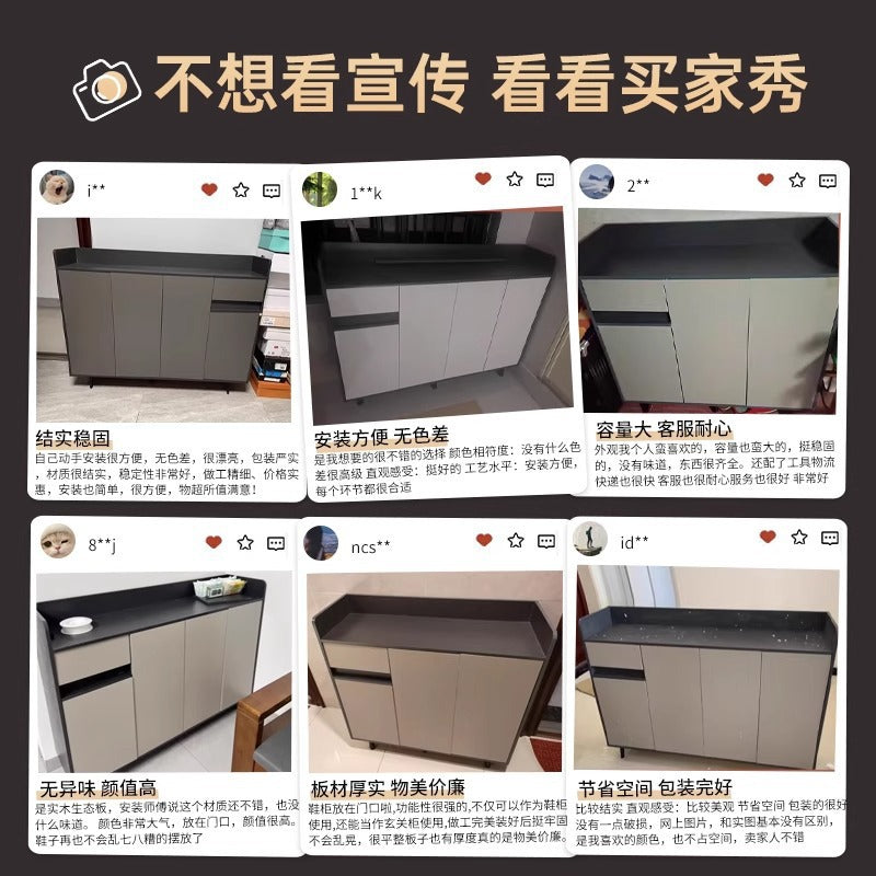 Shoe cabinet household door storage cabinet integrated against the wall simple door porch cabinet locker solid wood legs home shoe rack
