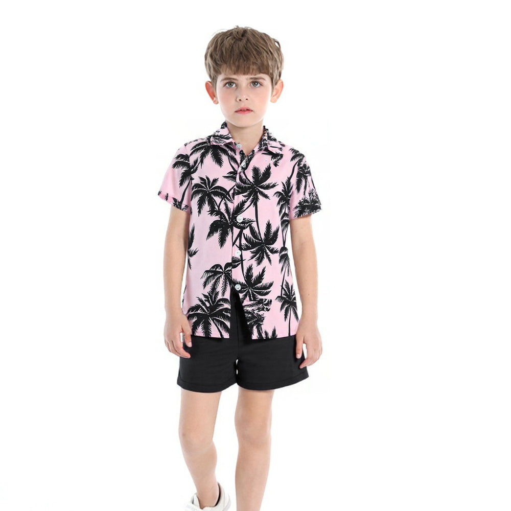 Boys' summer shirt set - hawaiian style family travel outfit - baby summer clothes - kids' summer beachwear - custom options available