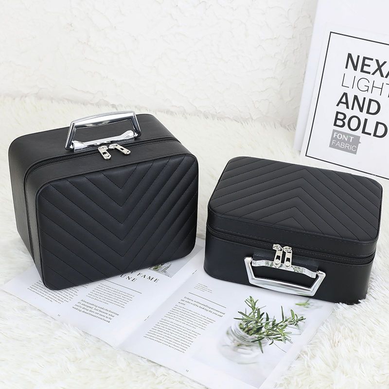 Dongguan Shenzhen Cosmetic Case Cosmetic Bag Factory Manufacturer Storage Bag Portable Cosmetic Leather Box Production High-end Leather Box