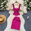 Luxury knit cami two-piece set for women - slim fit, figure-flattering, and chic for summer . perfect for work and everyday wear