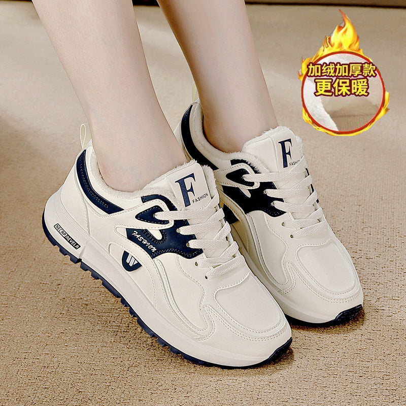 cotton shoes fleece-linedheattech genuine flats autumn winternew arrival soft bottom lightweight fashion sneakers women's shoes abrasion resistant