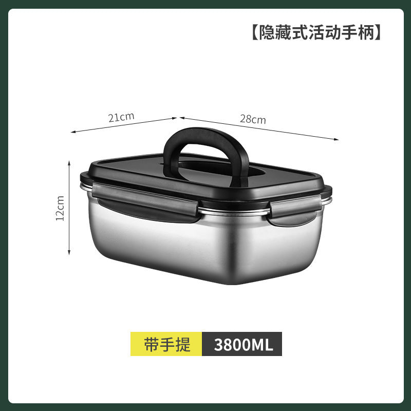304 stainless steel food storage container - refrigerator & freezer safe, vacuum-sealed lunch box, food preservation container, rice box, and kimchi jar