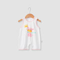 Baby sleeveless romper summer thin newborn bodysuit unisex infant crawling suit cartoon onesie