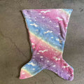 new arrival mermaid starry sky luminous kids sleeping bag flannel luminous blanket heattechfall and winter lazy blanket