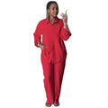 European and american cross-border african women's clothing  summer new fashionable minimalist solid color shirt top and high-waisted pants set