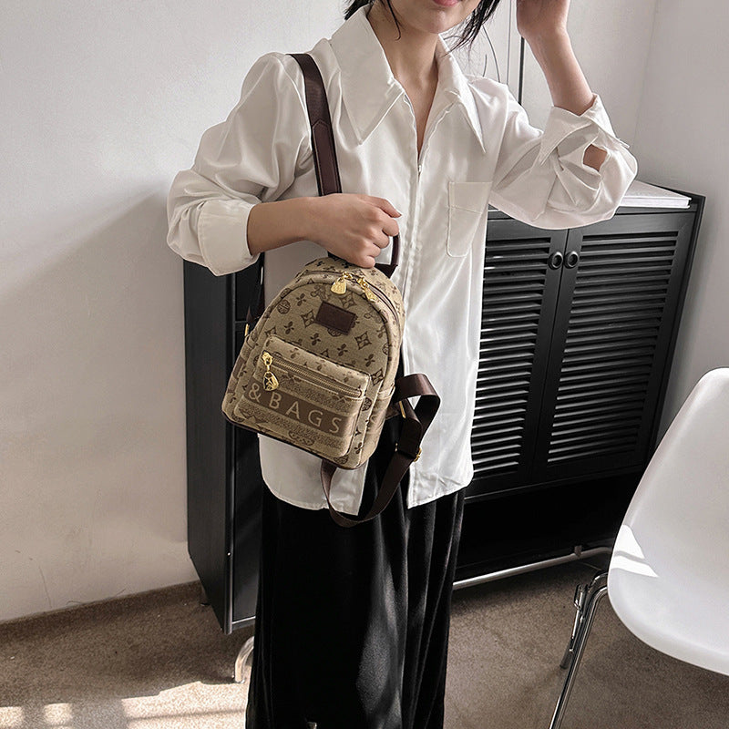 Canvas backpack women's new trendy fashion large capacity backpack high-end commuter shoulder bag wholesale