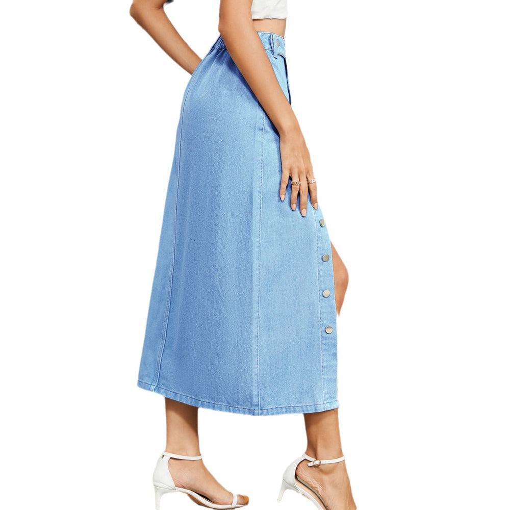 Fashion cross-border foreign trade independent station  new hot girl semi-elastic denim workwear casual skirt skirt for women