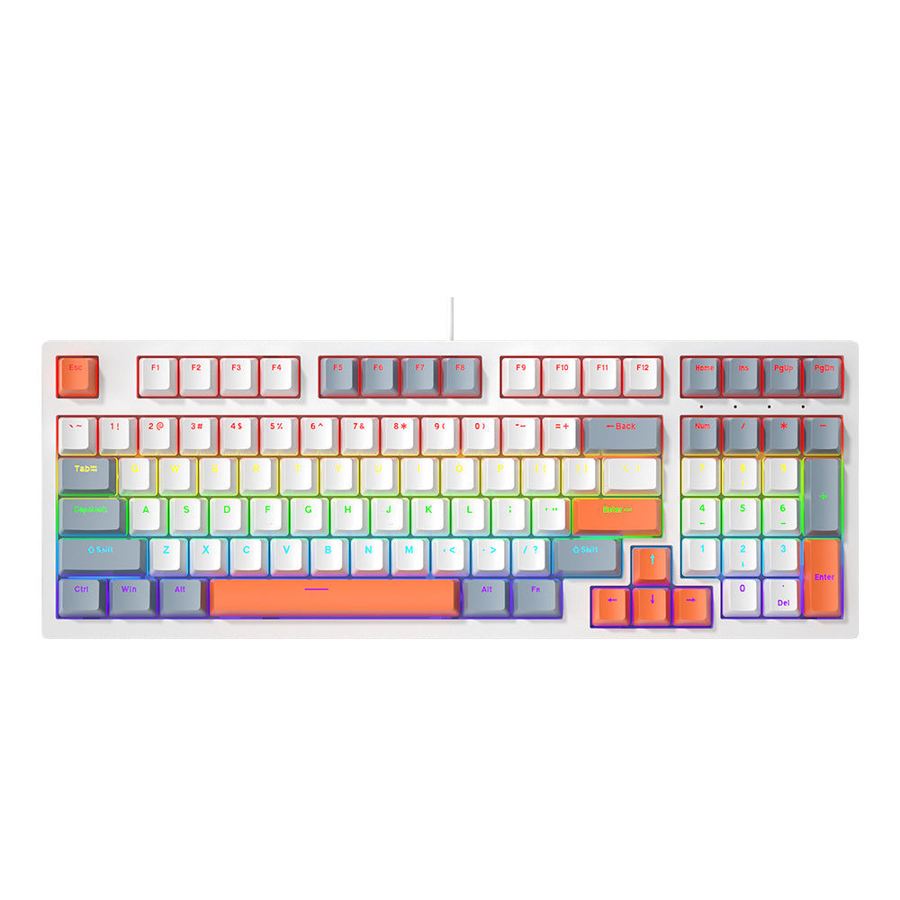 Longweishi k98 illuminated wired rgb mechanical keyboard - 98-key layout, customizable gaming e-sports keyboard (blue switch/red switch options)