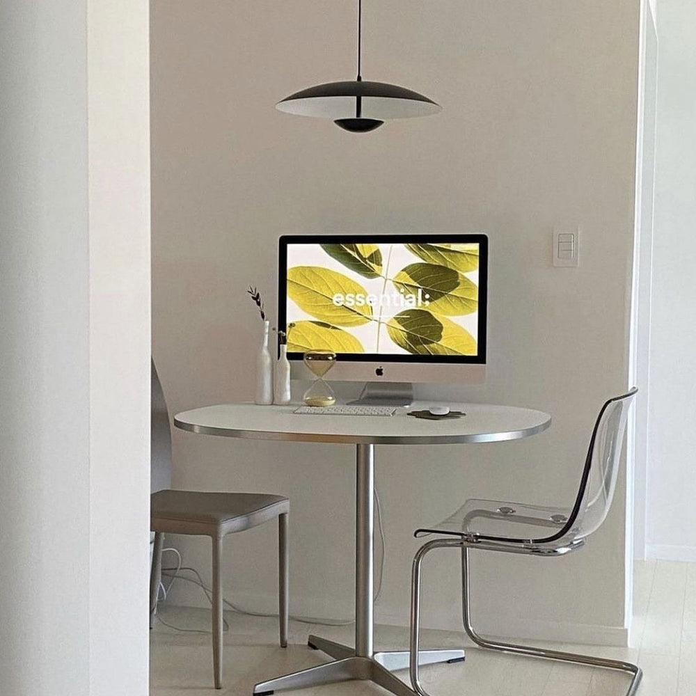 Export eames silver edge dining table modern casual korean round small apartment cafe office table desktop solid wood